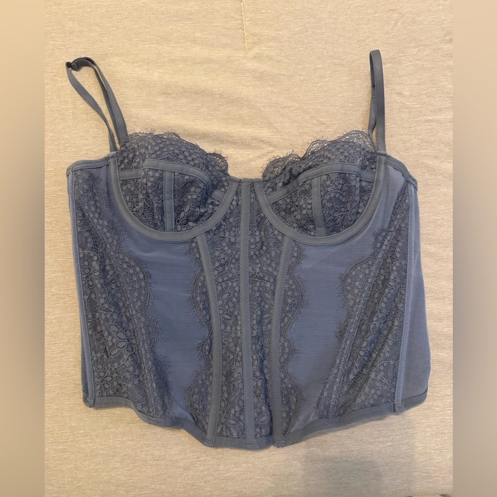 Urban Outfitters Corset Top Blue Navy NWOT